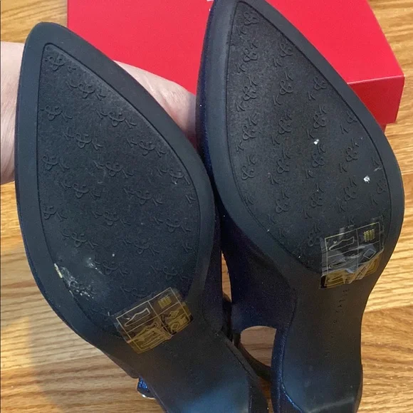 Kelly & Katie Shimmering Blue Slingback Heels - Picture 3 of 3